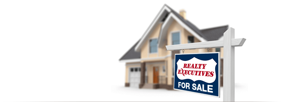 Realty Executives For Sale property sign in front of a home rendering