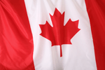 a close-up of the maple leaf on the flag of Canada