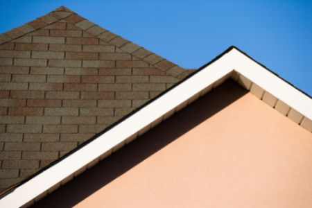 The top of a terracotta colored home