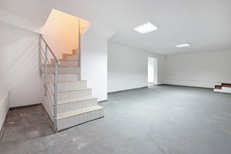 a basement in the process of being finished, a popular home addition