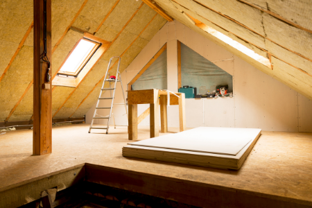 an unfinished attic, an easy home addition project