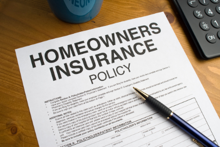 A copy of a homeowners insurance policy.