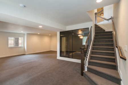 A bonus room downstairs.