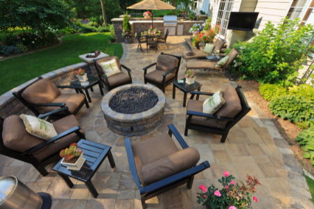 A large patio as an ideal outdoor space.
