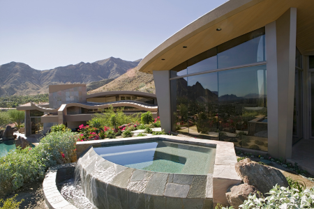 A cocktail pool outside a home in the Southwest.