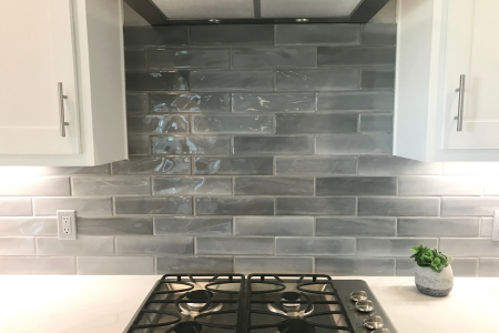 Peel and stick tile, an easy rental property kitchen renovation.
