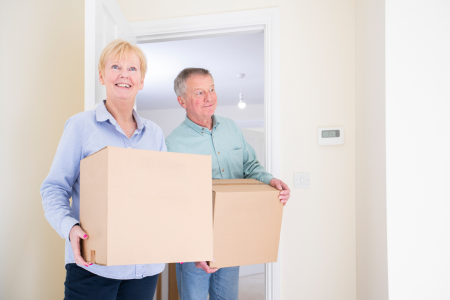 Two retirees who are choosing to downsize in retirement.