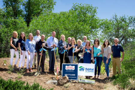 The team breaking ground for the new Starter Home project.