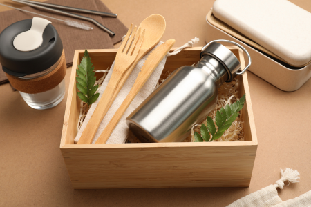 A set of reusable lunch items, a small step toward eco-friendly living.