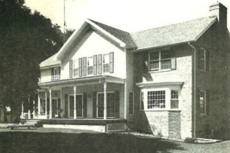 The back porch of the William D. Hart farm house during the time owned by the Lawson family.