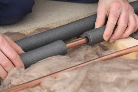 Adding insulation sleeves to pipes is an important step in winter-proofing your home.