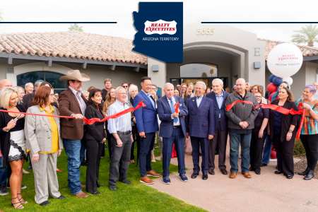 The ribbon cutting for the new Scottsdale office with Realty Executives Arizona Territory.