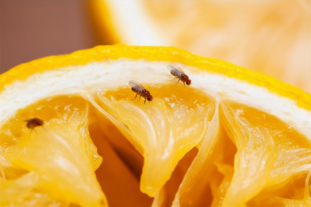 Flies on citrus, one of the summer pests that homeowners will want to naturally repel.