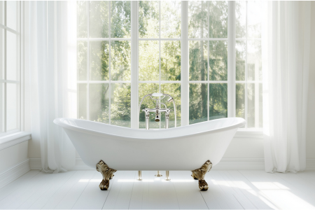A clawfoot tub is a popular vintage home feature that has been made modern.